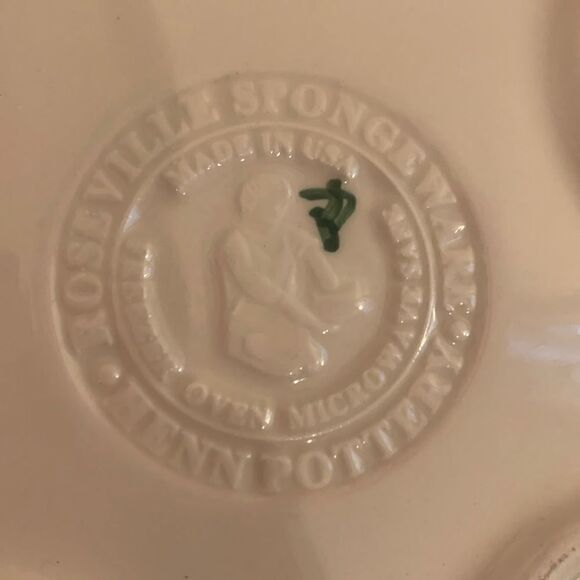 Henn Pottery Spongeware Tree Platter Plate Green - Picture 4 of 7